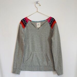 Vintage Rip Curl Gray Sweatshirt with Multi Colored Stitching 🧵